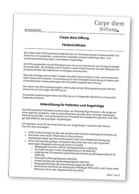 Carpe diem - Stiftung Förderrichtlinien